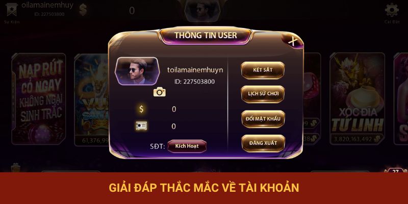 Giải đáp thắc mắc về tài khoản