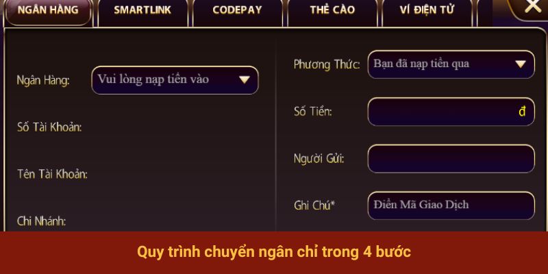 Quy trình chuyển ngân chỉ trong 4 bước